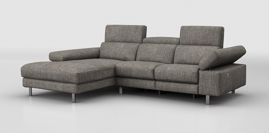 Alfonsine - corner sofa with 1 electric recliner - left peninsula